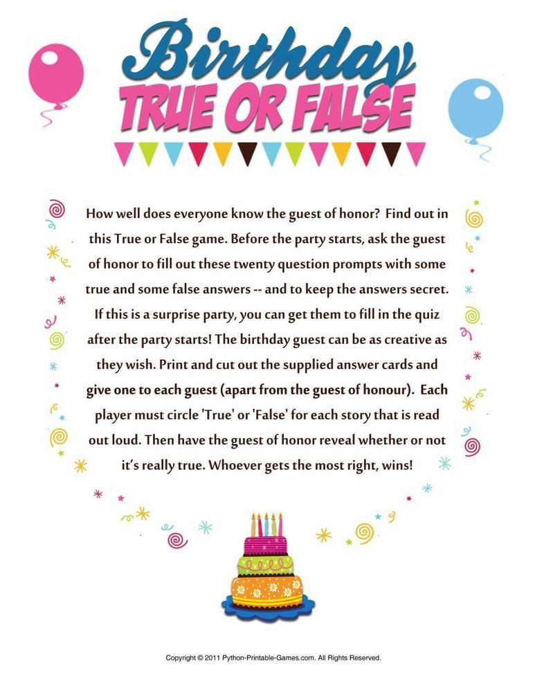 Birthday Party Games For Adults