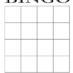 Blank Bingo 4x4 Coolest Free Printables