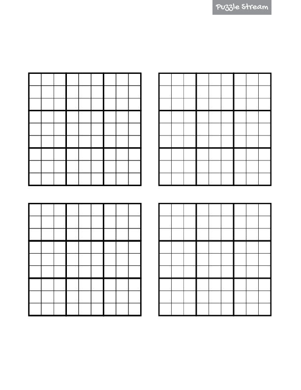 Blank Sudoku Grid For Download And Printing Puzzle Stream 
