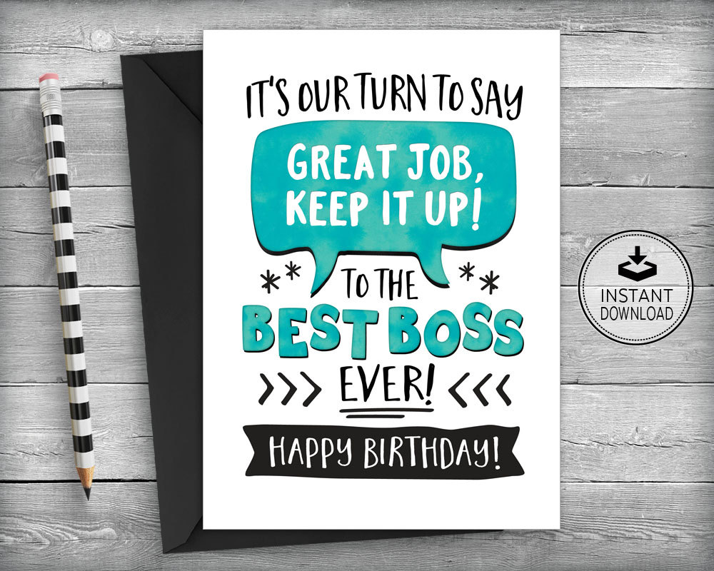 Boss Birthday Card Card For Boss Boss Appreciation Card Etsy