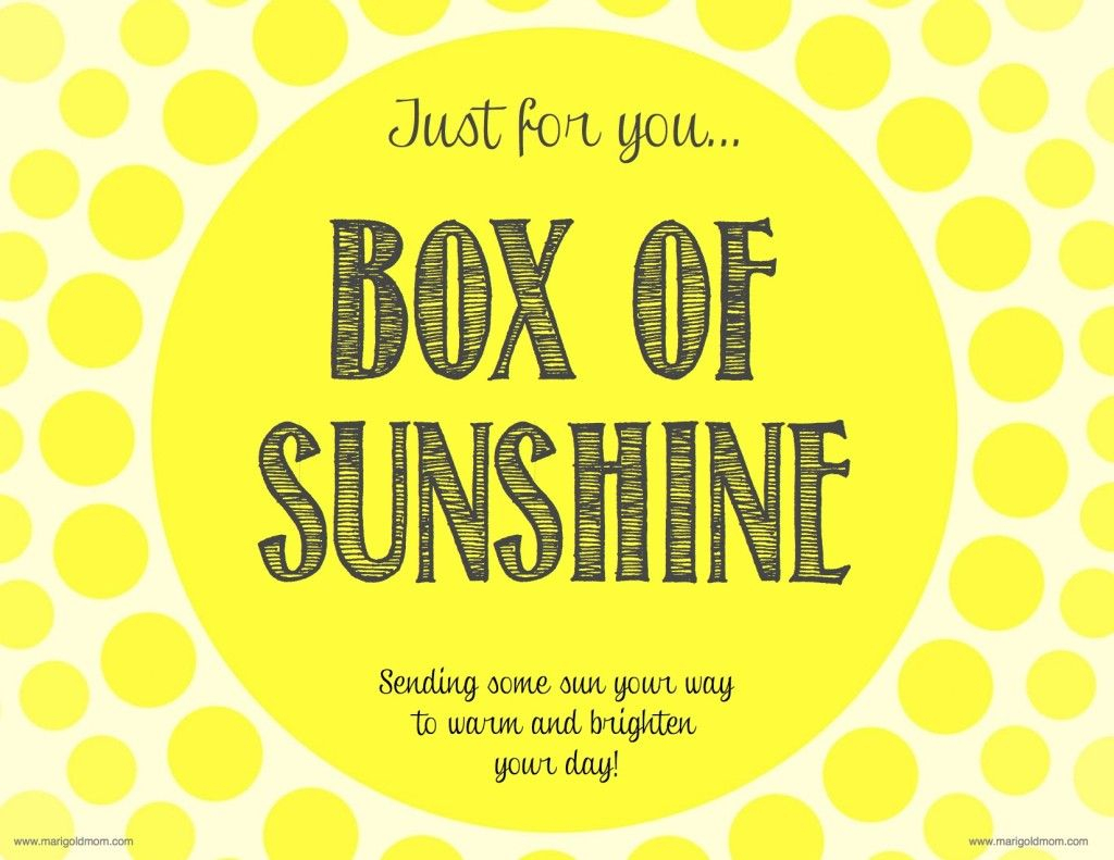 Box Of Sunshine Birthday Printable