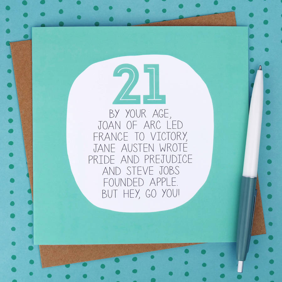 By Your Age Funny 21st Birthday Card By Paper Plane 