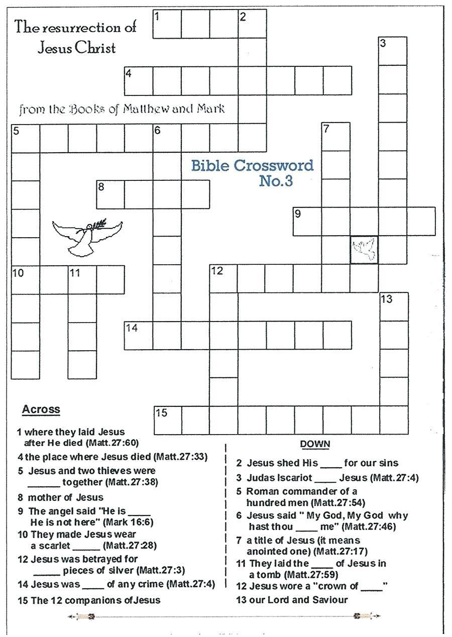 Children s Bible Crossword Puzzles Printable Printable 