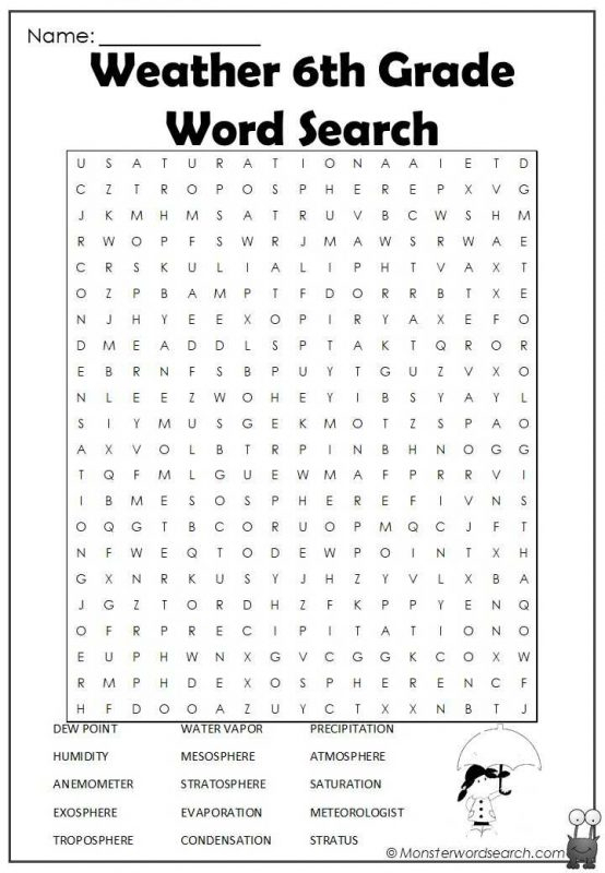 Climate And Weather Archives Monster Word Search