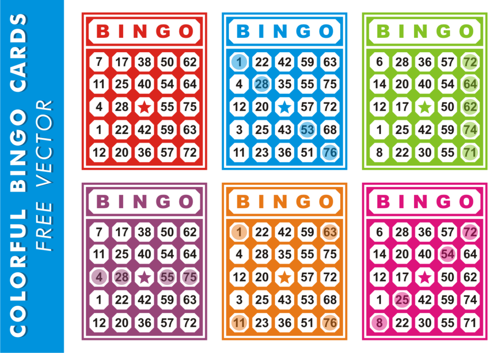 Colorful Bingo Cards Free Vector Download Free Vectors