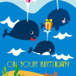 Cute Beach Themed Greeting Card Printable For Birthdays By