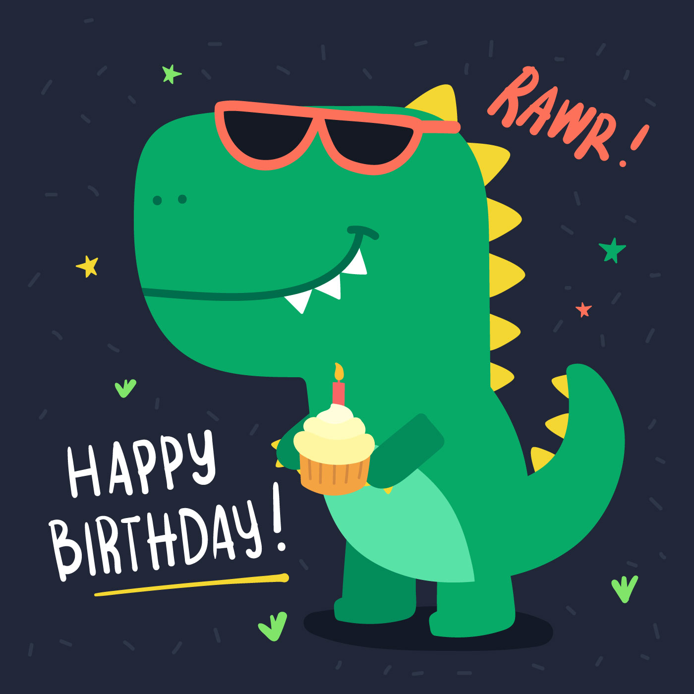 Cute Dinosaur Birthday Card Download Free Vectors 