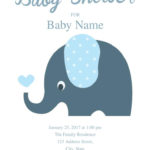 Cute Elephant Baby Shower Invitation Template Free Baby
