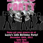 Disco Birthday Party Invitation Templates Free Party