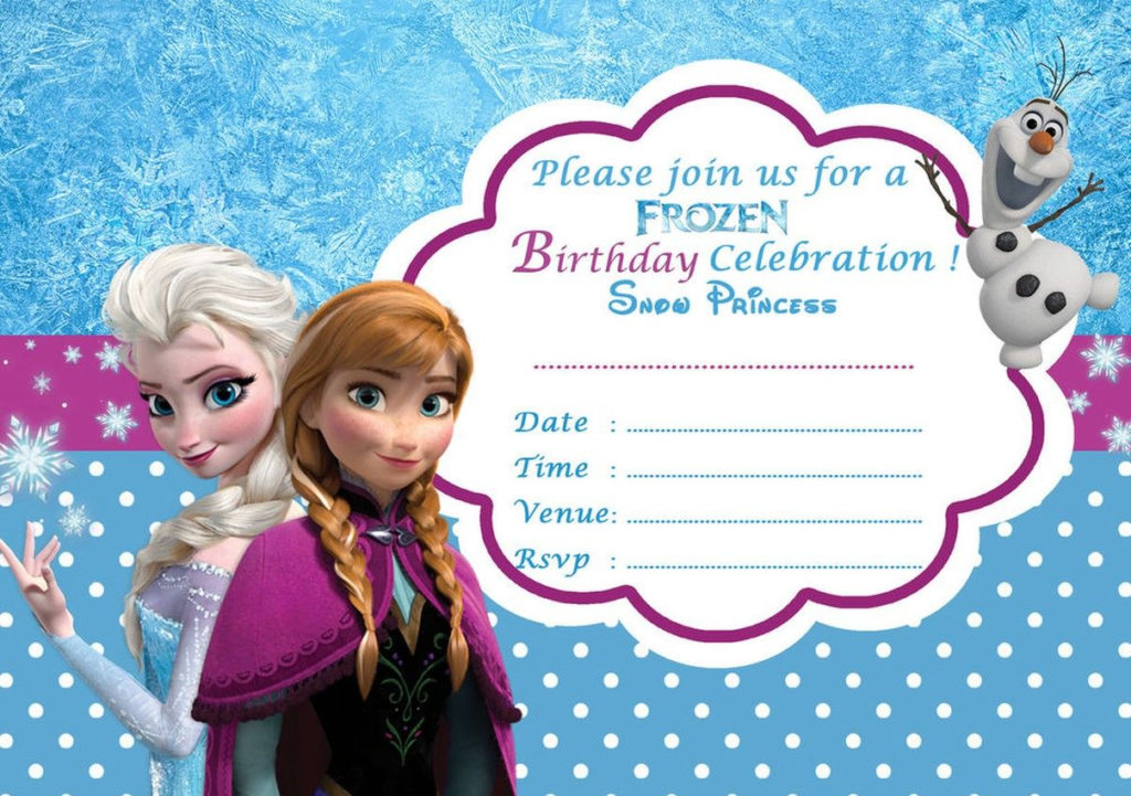 Disney Frozen Birthday Party Invitation Template With