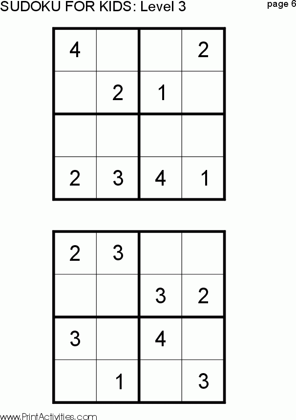Easy Printable Sudoku Puzzles For 6 Year olds With 