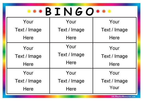 Editable Bingo Card Templates Bingo Card Template