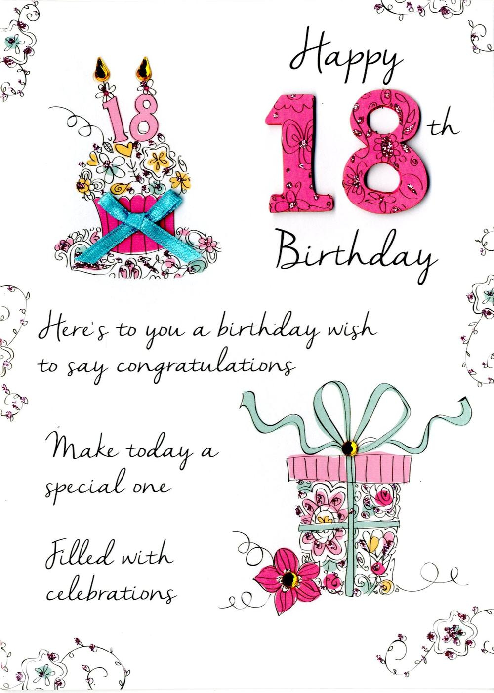 Female 18th Birthday Greeting Card Cards Love Kates