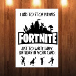 Fortnite Birthday Card To Dad Mum Brother Sister Etsy