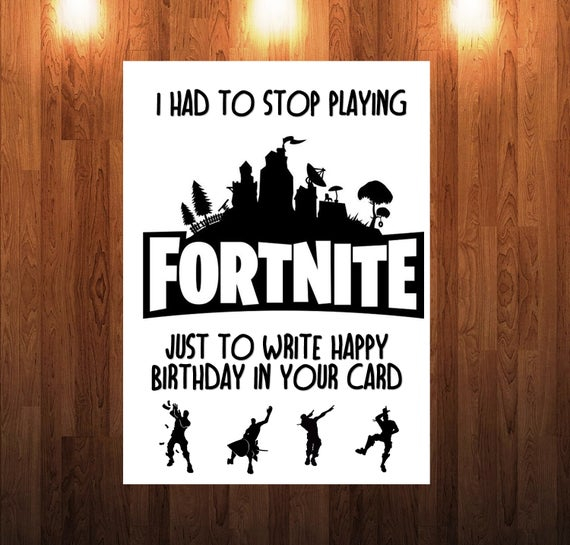 Fortnite Birthday Card To Dad Mum Brother Sister Etsy