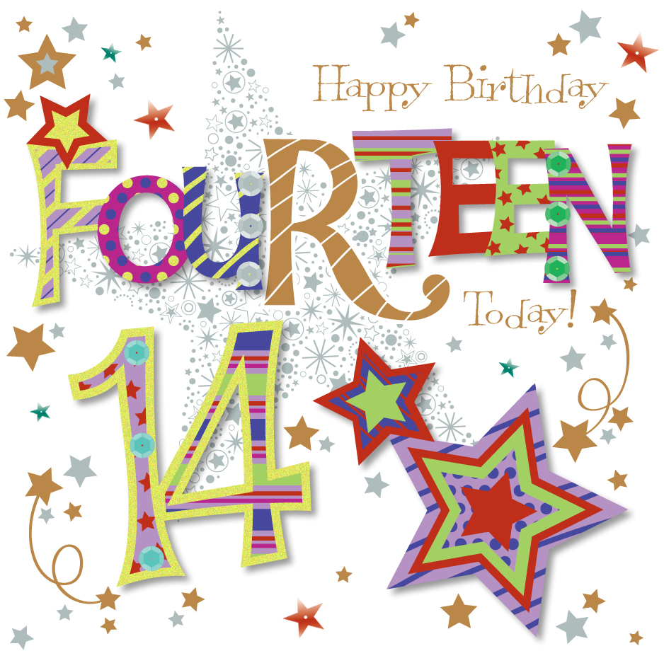 Fourteen Today 14th Birthday Greeting Card Cards Love 