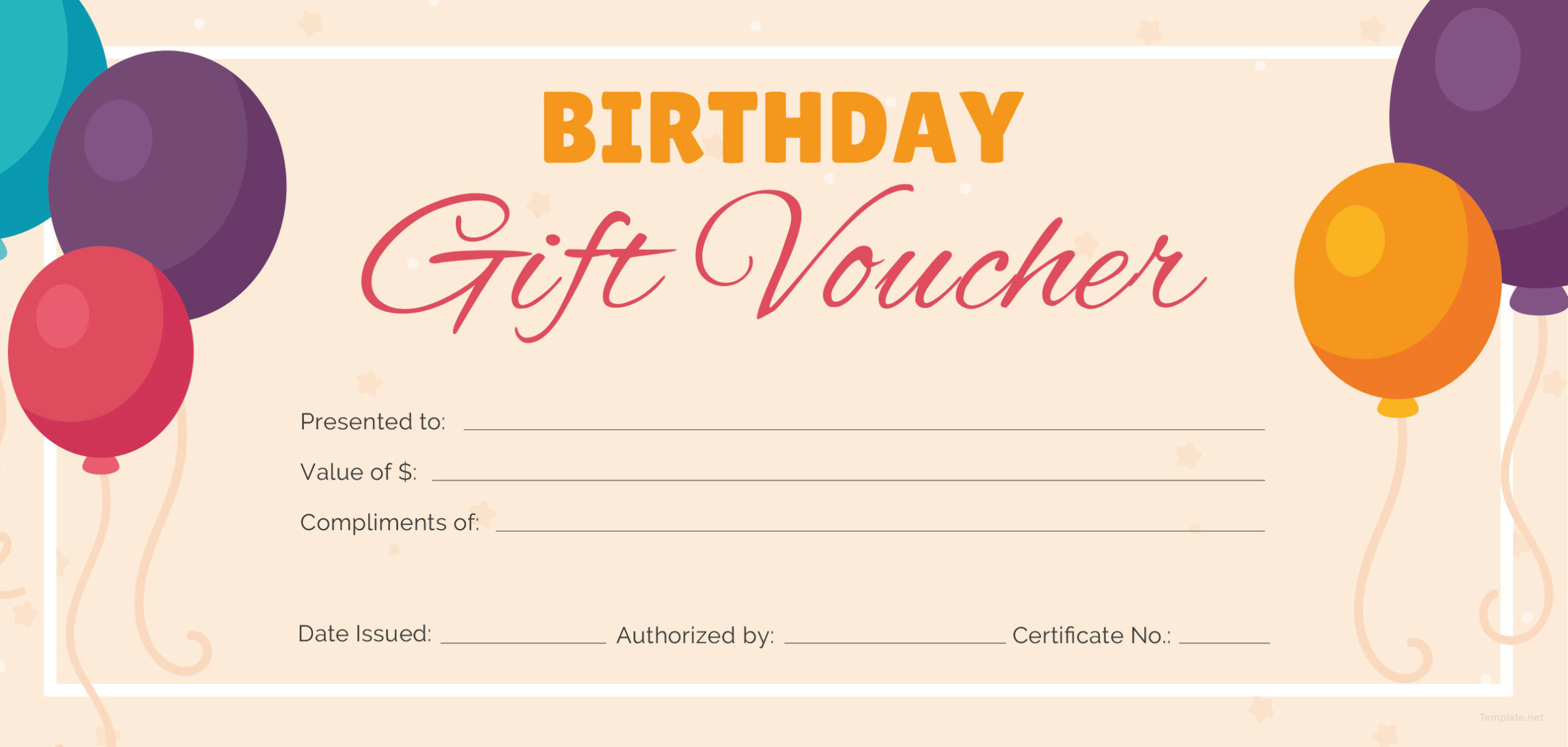Free Birthday Gift Certificate Templates Certificate 