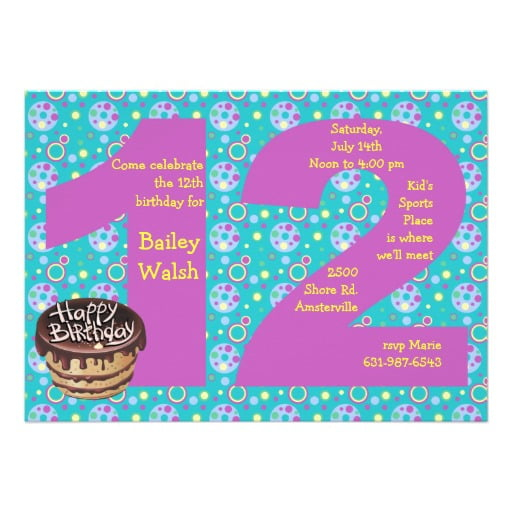 FREE Printable 12 Year Old Birthday Invitations FREE 