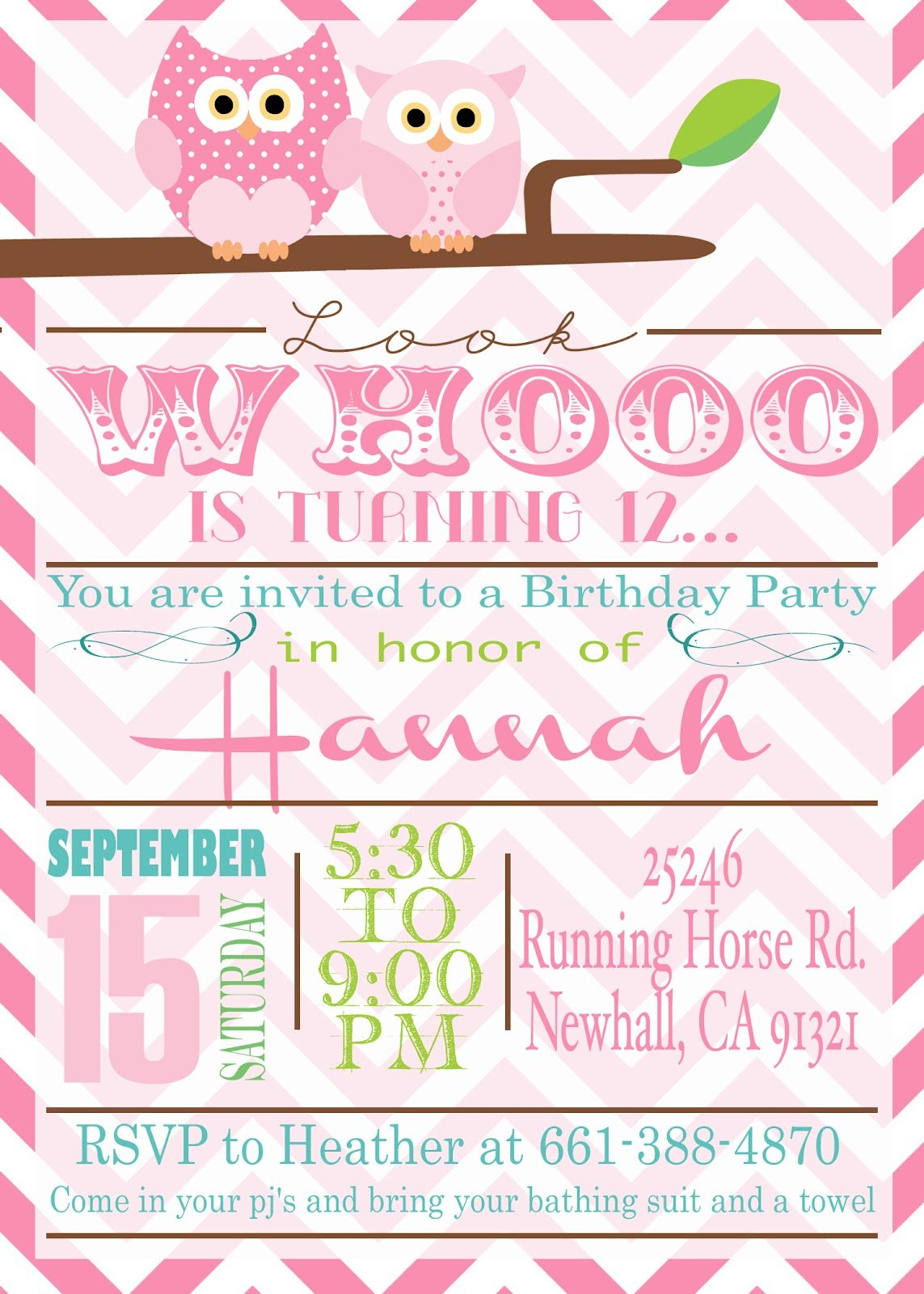 FREE Printable 12 Year Old Birthday Invitations FREE 