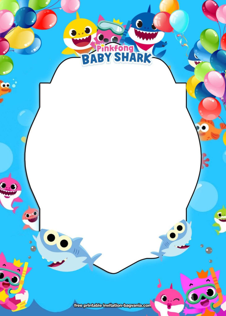 FREE Printable Baby Shark Birthday Invitation Templates