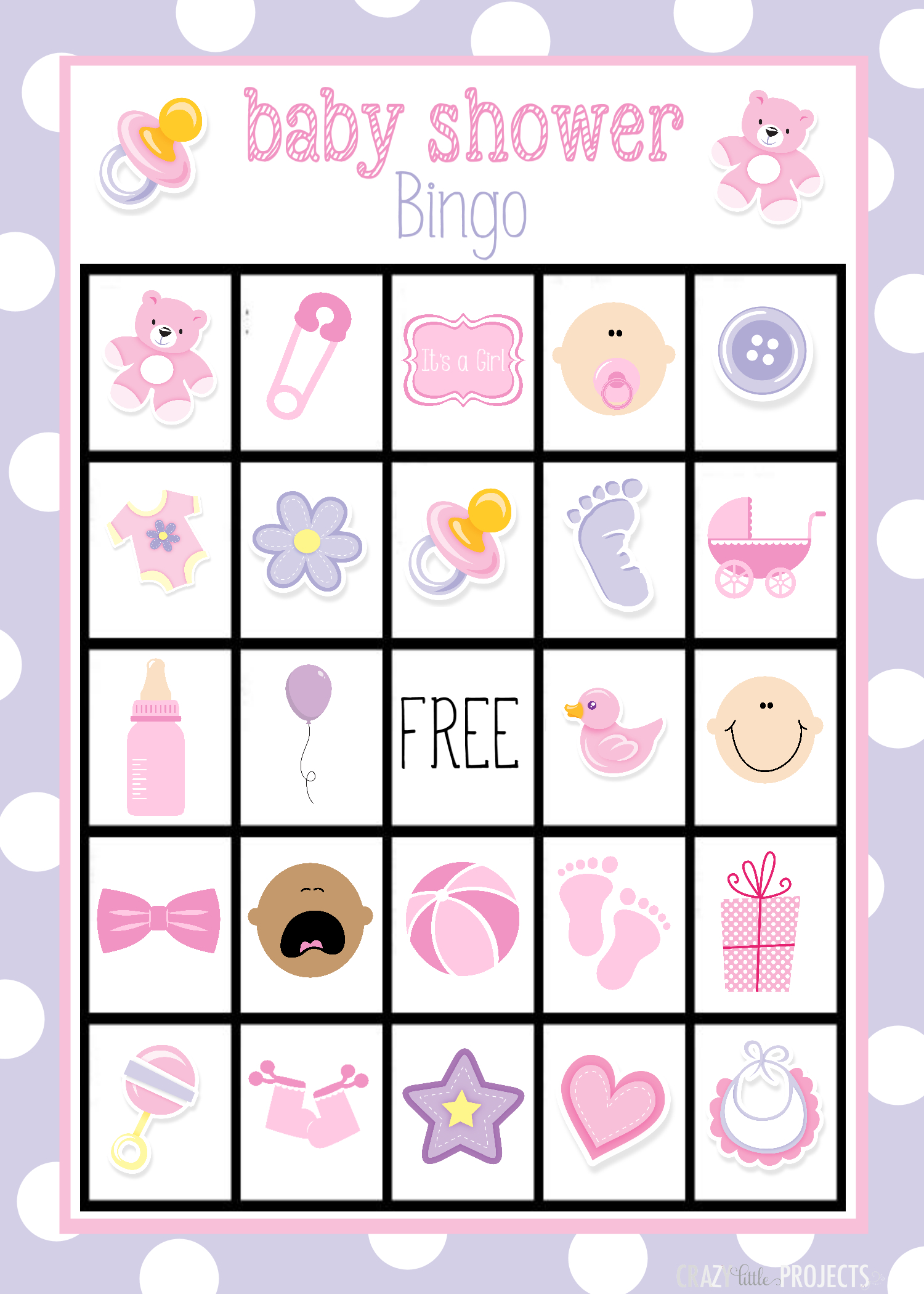 Free Printable Baby Shower Bingo For 50 People Free 