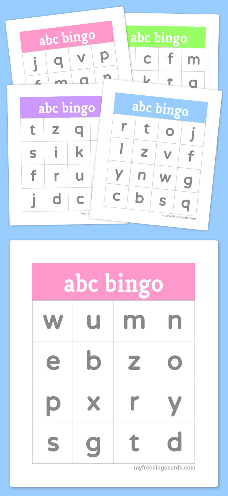 Free Printable Bingo Cards Alphabet Bingo Abc For Kids 