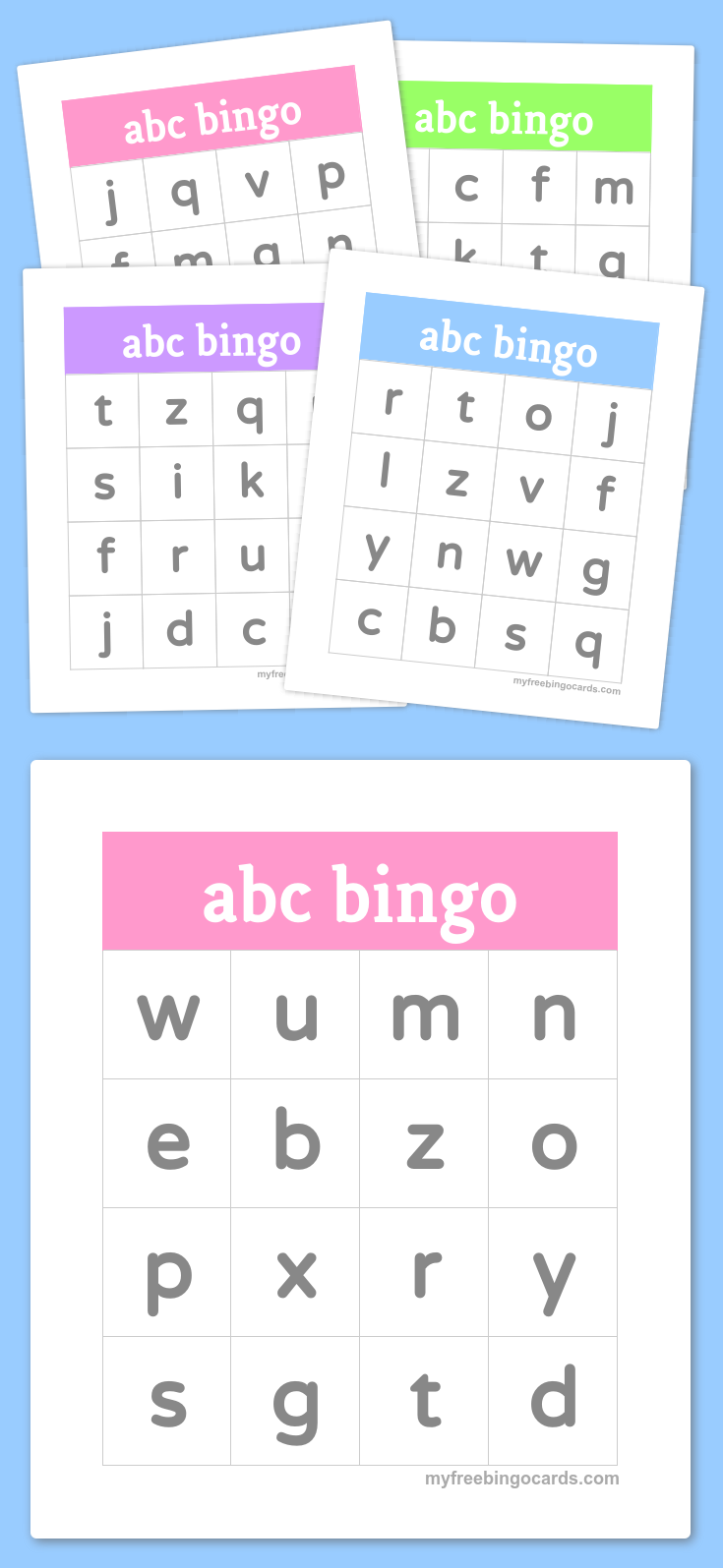 Free Printable Bingo Cards Alphabet Bingo Abc For Kids