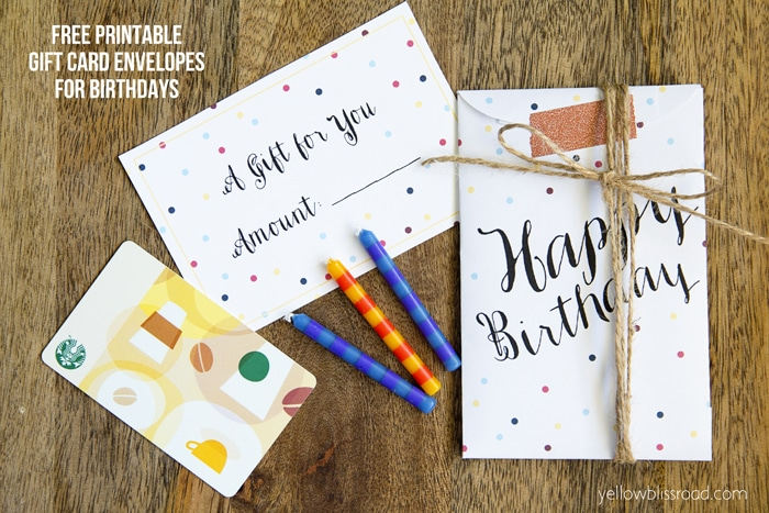 Free Printable Birthday Gift Card Envelopes 