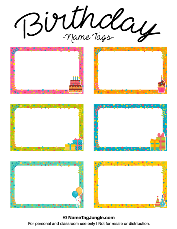 Free Printable Birthday Name Tags The Template Can Also 