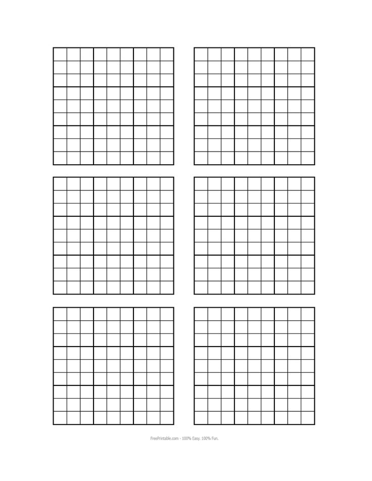 Free Printable Blank Sudoku Grids Sudoku Printable Grid 