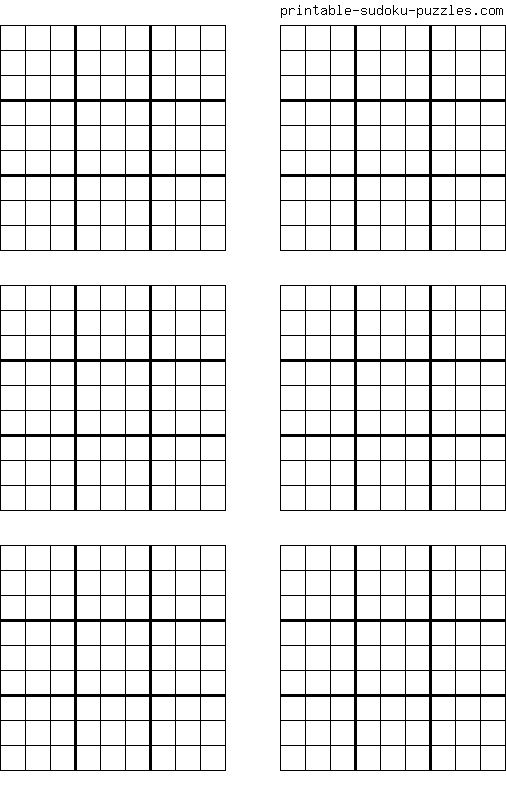 Free Printable Blank Sudoku Grids With Images Sudoku 