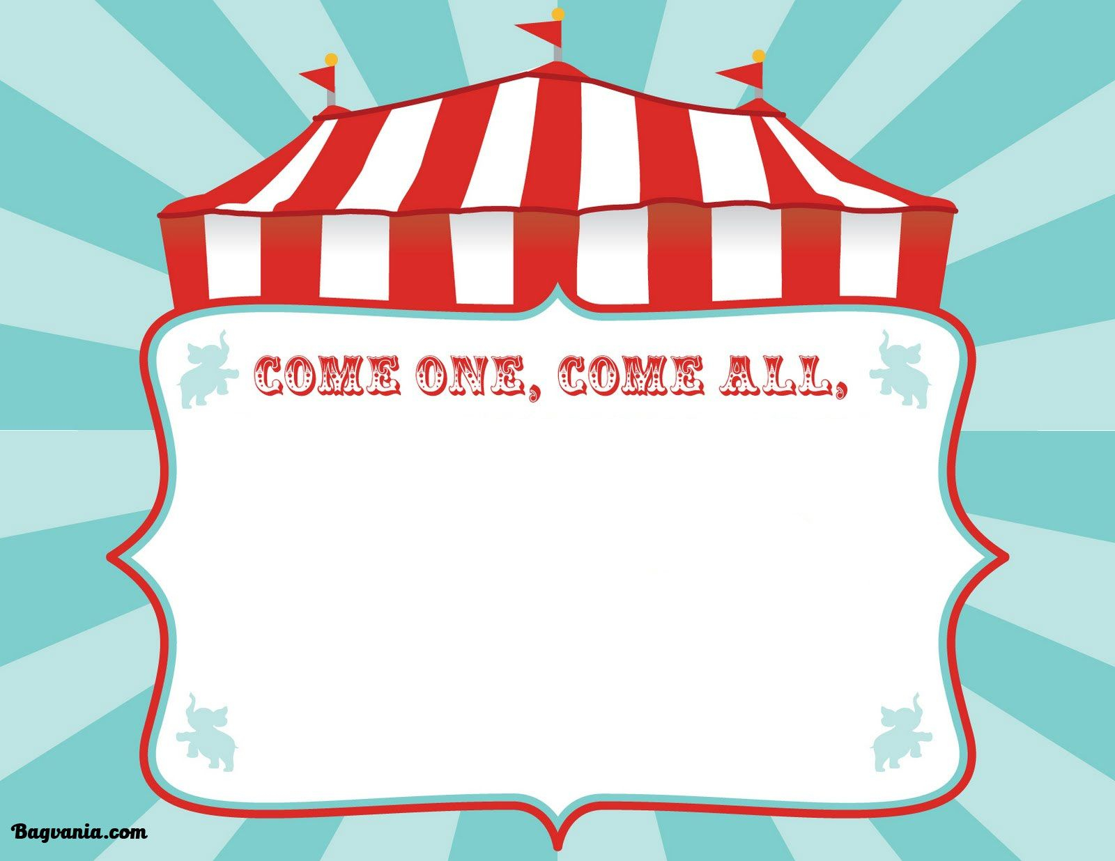 Free Printable Circus Birthday Invitations Template 