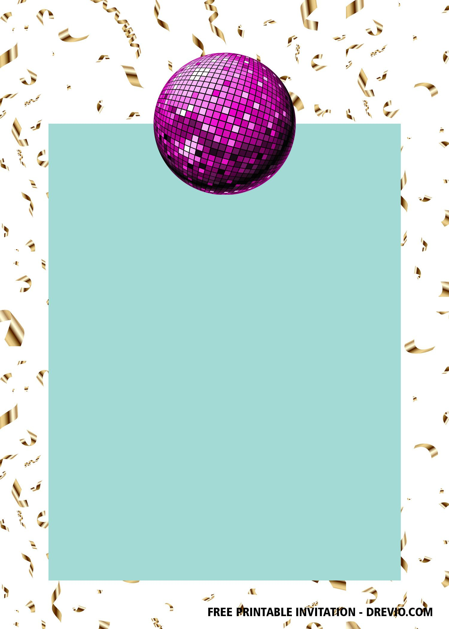 FREE Printable Disco Party Invitation Templates Party 