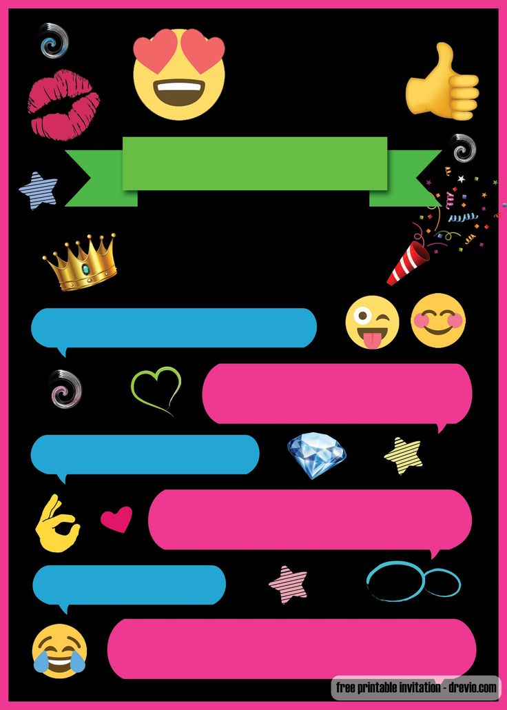 FREE Printable Emoji Chat Invitation Template Emoji 
