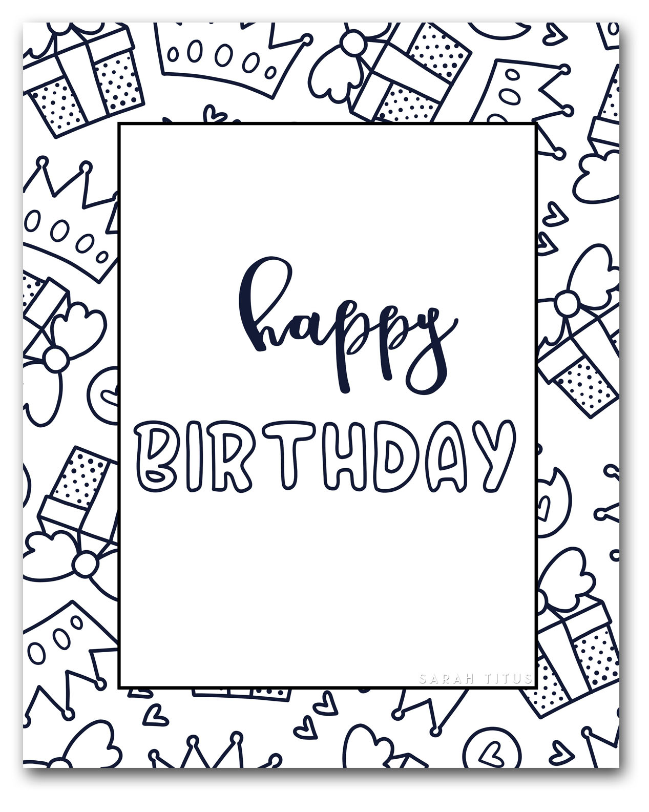 Free Printable Happy Birthday Coloring Sheets Sarah Titus