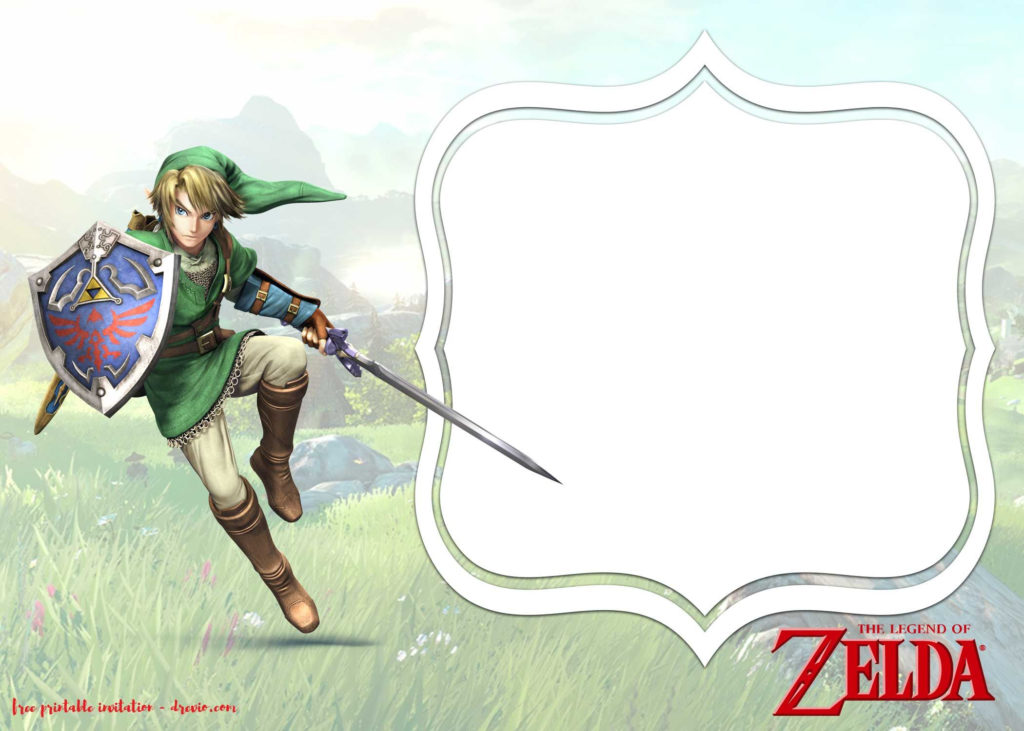 FREE Printable Legend Of Zelda Invitations Templates