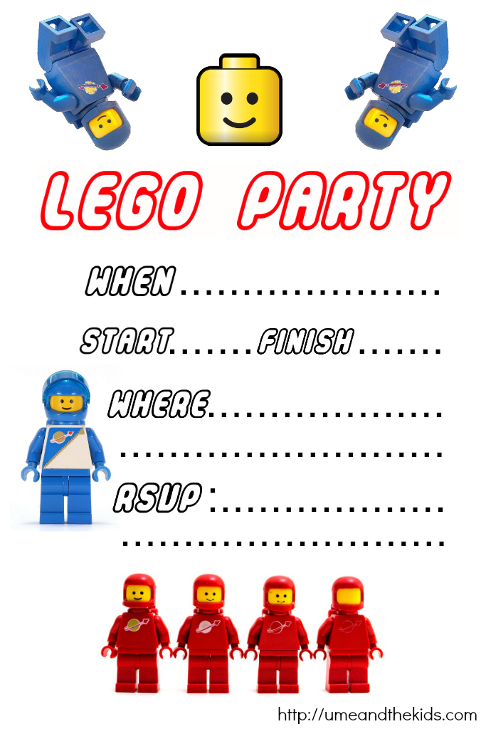 Free Printable LEGO Birthday Party Invitations U Me And