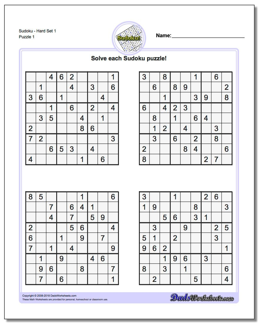 Free Printable Sudoku Pdf Free Printable A To Z