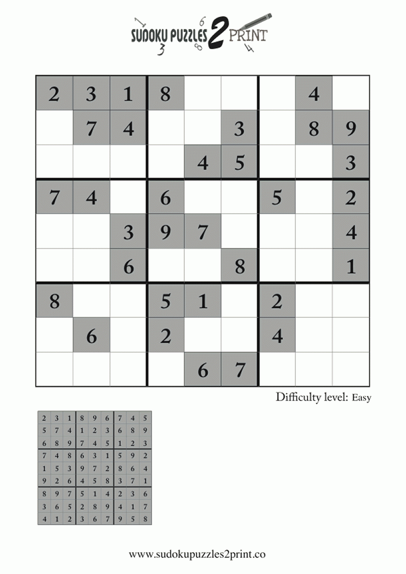 Free Printable Sudoku With Answers Free Printable