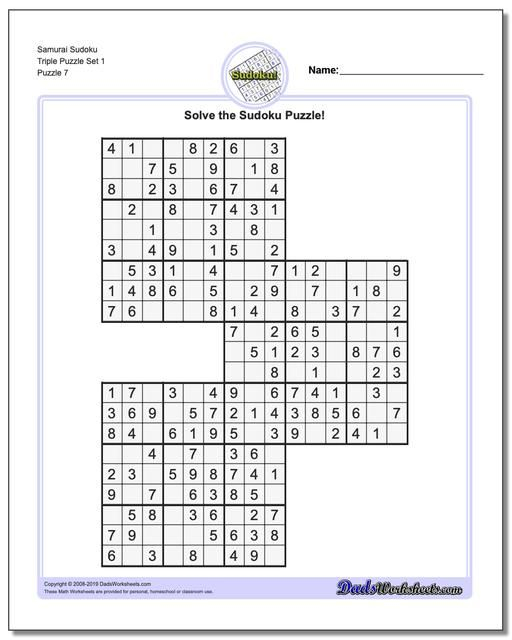 Free Printable Triple Sudoku Puzzles With Answers Many 