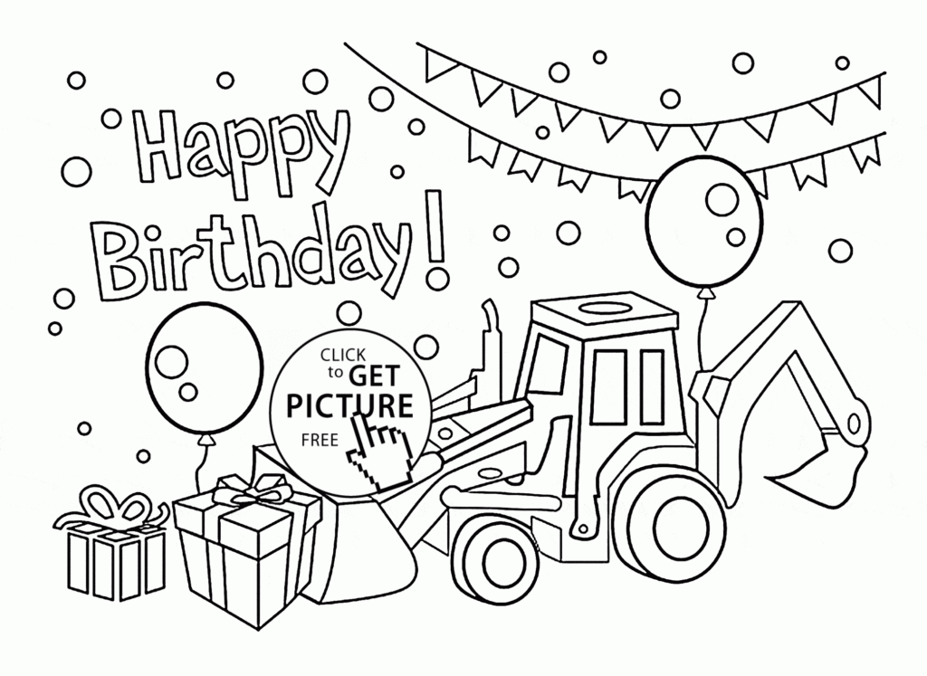 Happy Birthday Card For Boys Coloring Page For Kids