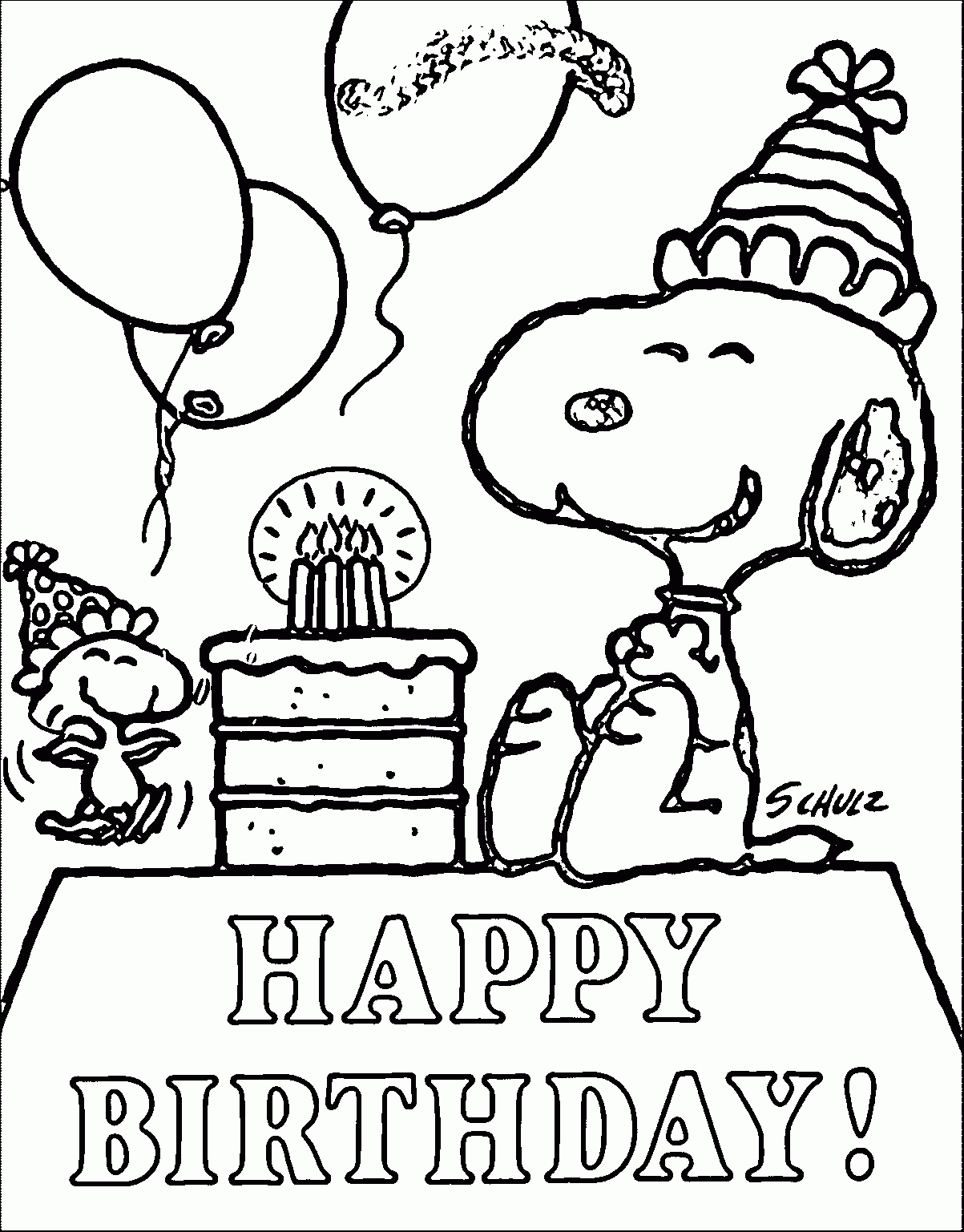 Happy Birthday Snoopy Coloring Play Free Coloring Game 