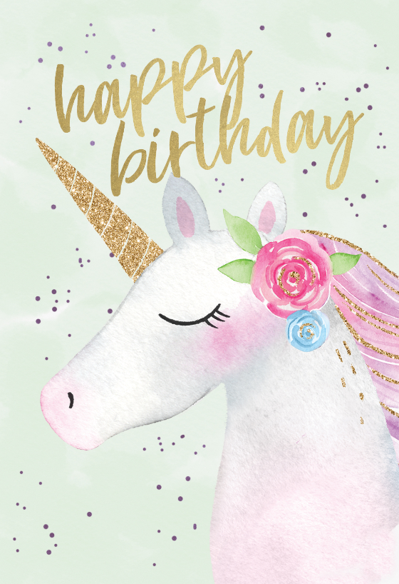 Happy Unicorn Birthday Card Free Greetings Island