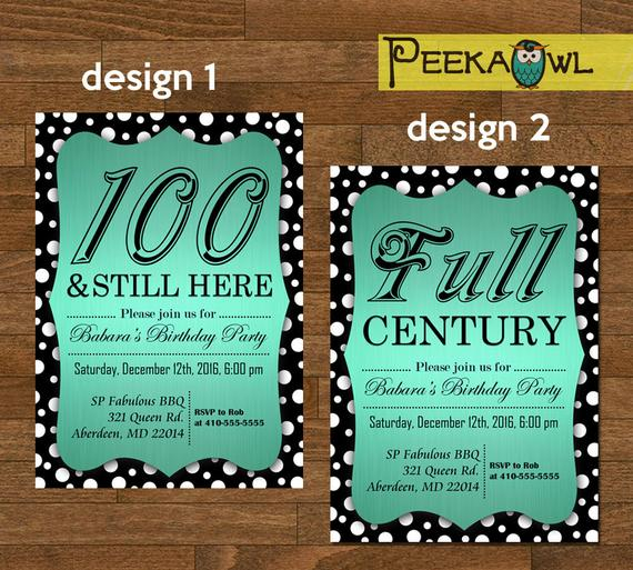 Items Similar To Printable DIY Dots 100th Birthday 