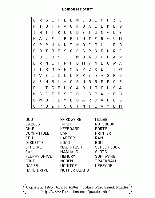 John s Word Search Puzzles Computer Stuff