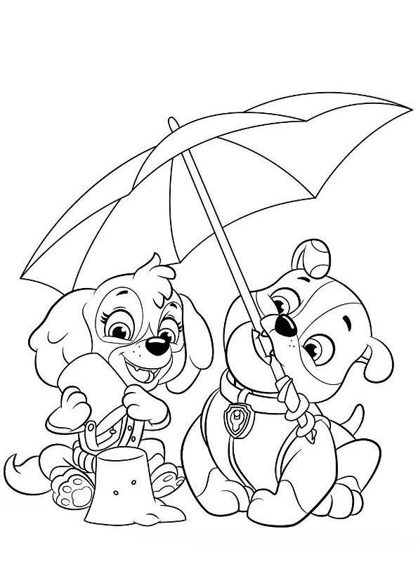 Kids n fun Coloring Page Paw Patrol Mighty Pups 