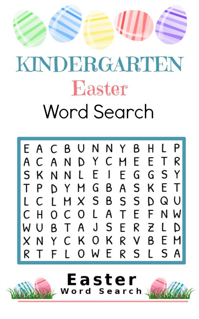 Kindergarten Easter Word Search Printable My Little Me 