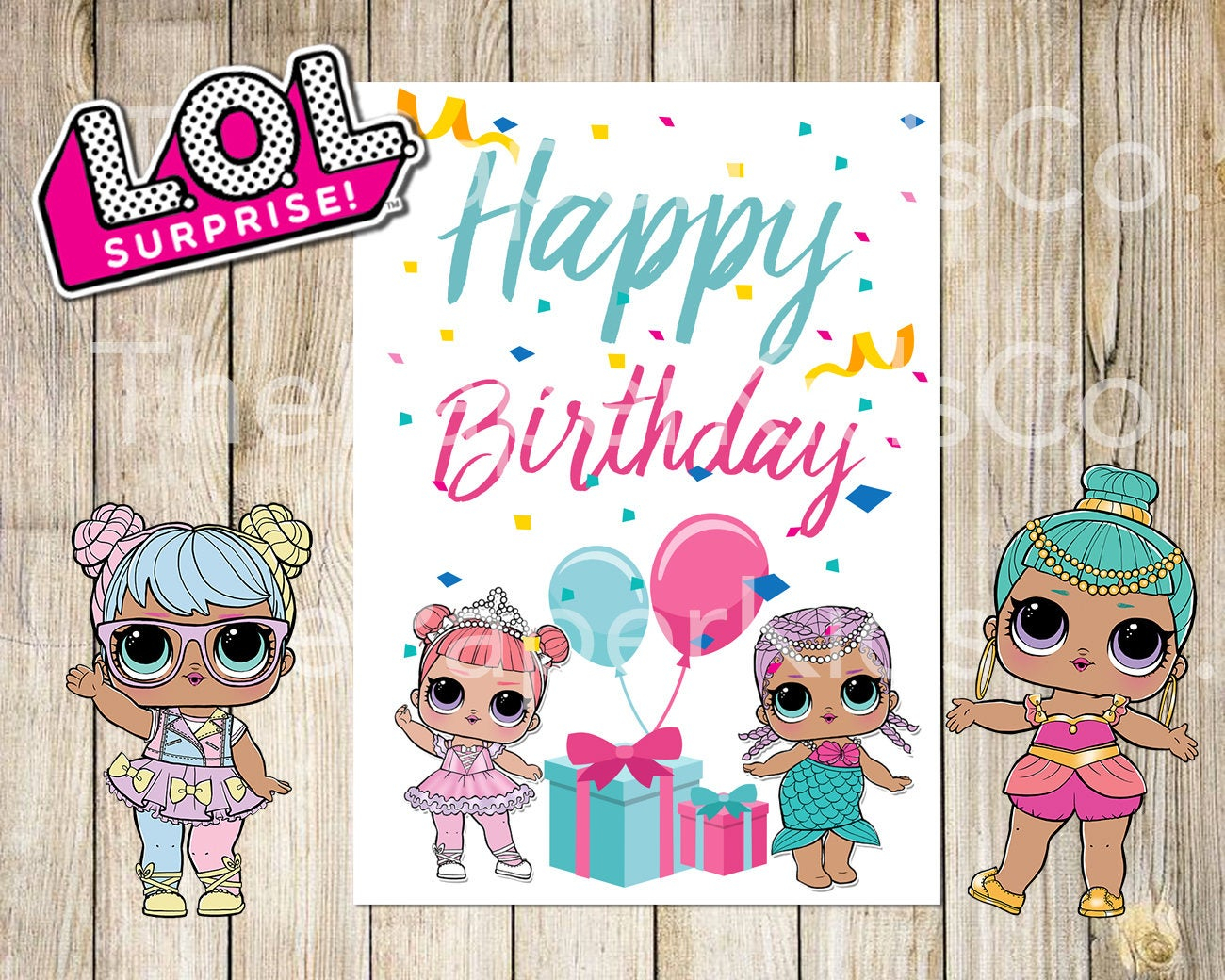 L O L Surprise Dolls Printable Birthday Card