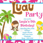 Luau Birthday Invitation Hawaiian Beach By