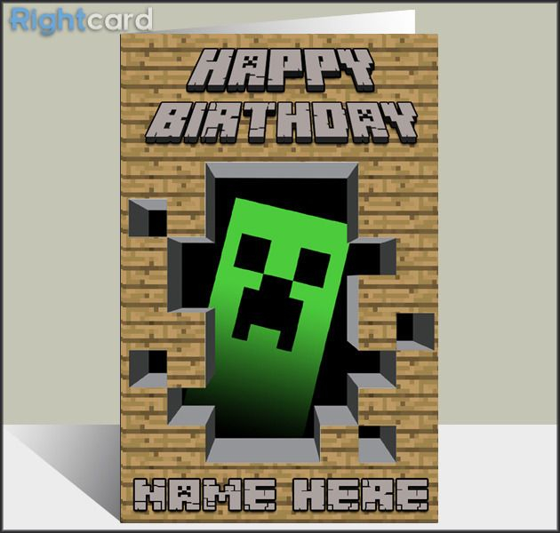 Minecraft Birthday Card Google Search Minecraft 